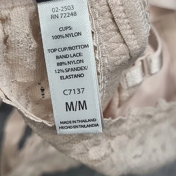 Felina Womens Set of 2 Wirefree Lace Bralette Medium Size Navy Beige Modern Bras - Picture 8 of 9